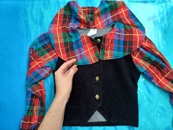 Adorable toddler shirt black button up top with r… - image 3