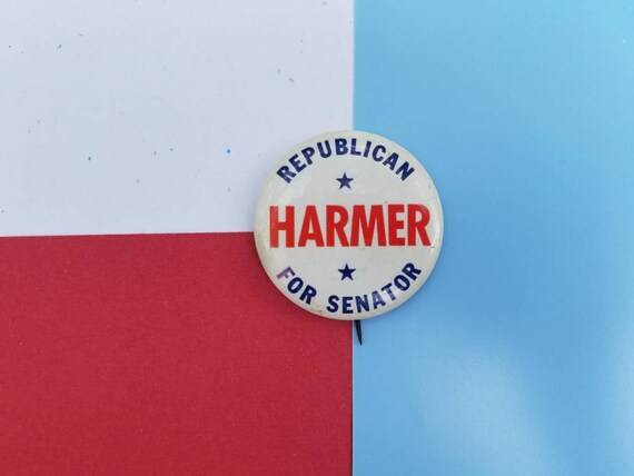 Funny vintage political button Republican Harmer … - image 4