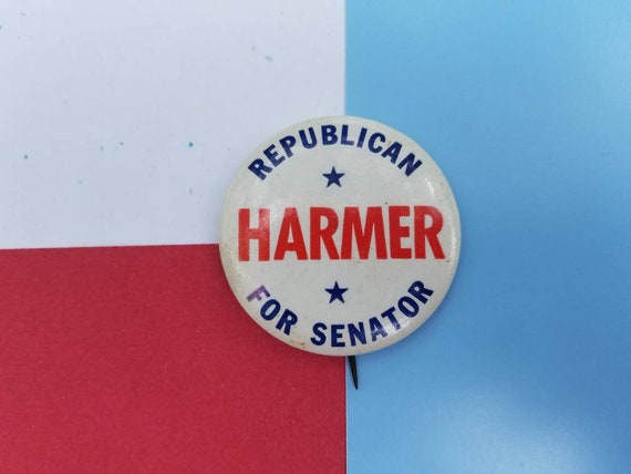 Funny vintage political button Republican Harmer … - image 5