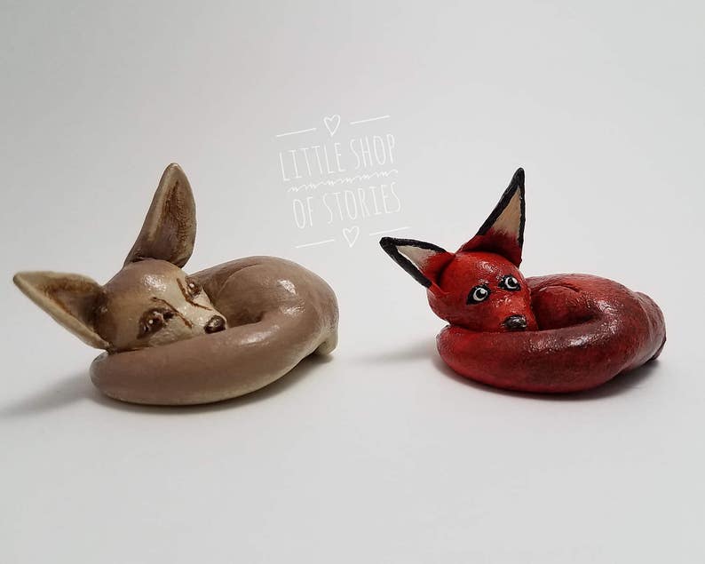 Fox Clay Sculpture Etsy