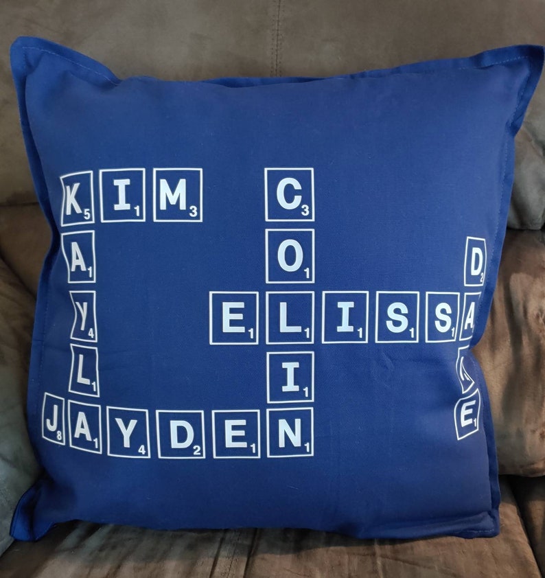 Scrabble Tile Pillow / Custom Family Name Pillow / 20x20 Etsy