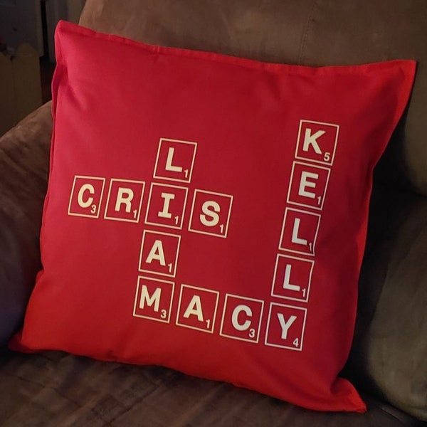 Scrabble Pillow Etsy