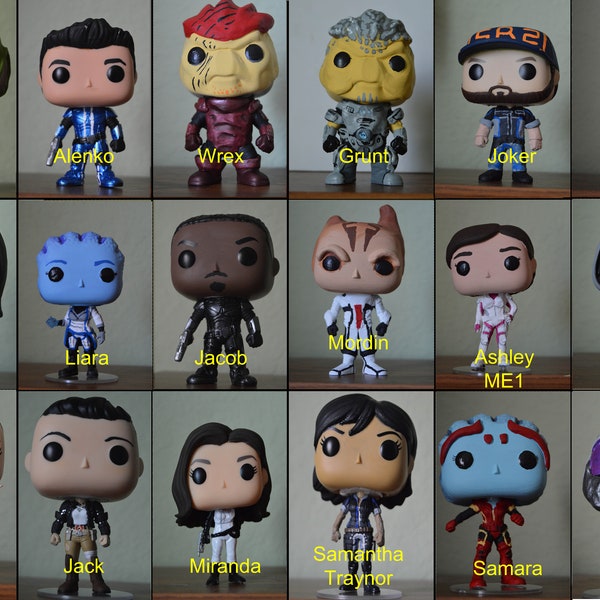 Mass Effect Characters 1,2,and 3 Custom  Pop Vinyls Figures MADE TO ORDER