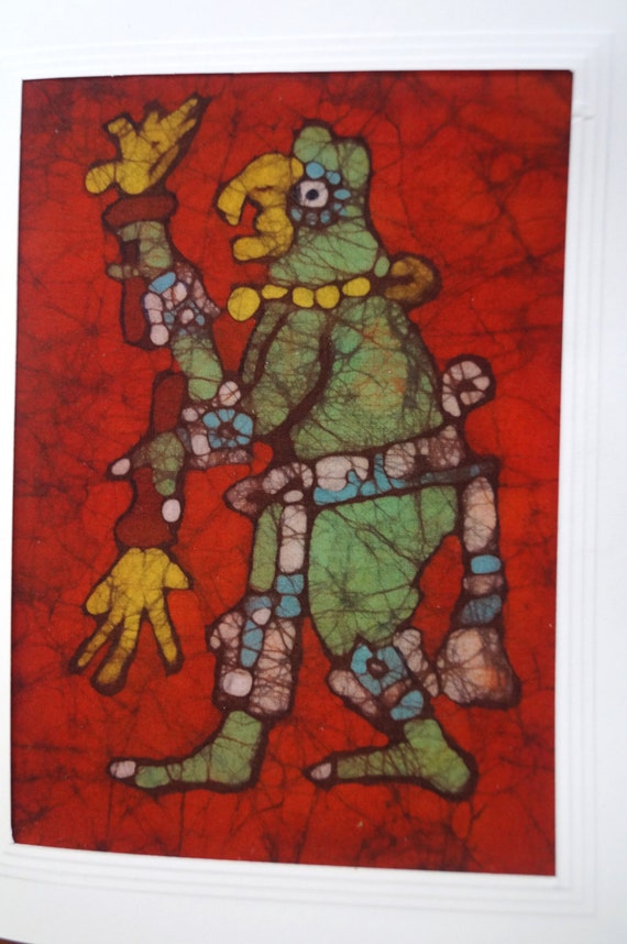 Tarjeta de Batik de Kinich Kakmó dios maya del mediodía - Etsy México