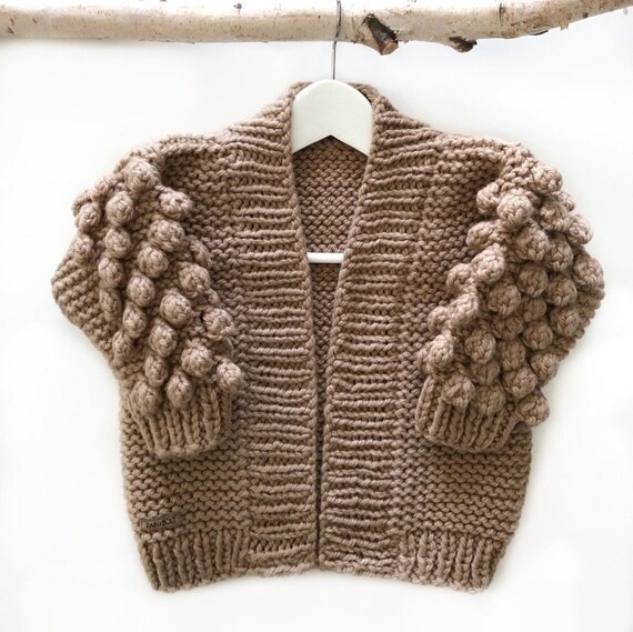 chunky knit bobble cardigan