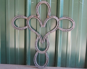 Horseshoe heart cross