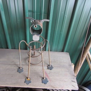 Rustic Metal Dog Sculpture Re purposed and Recycled Metal Art image 2