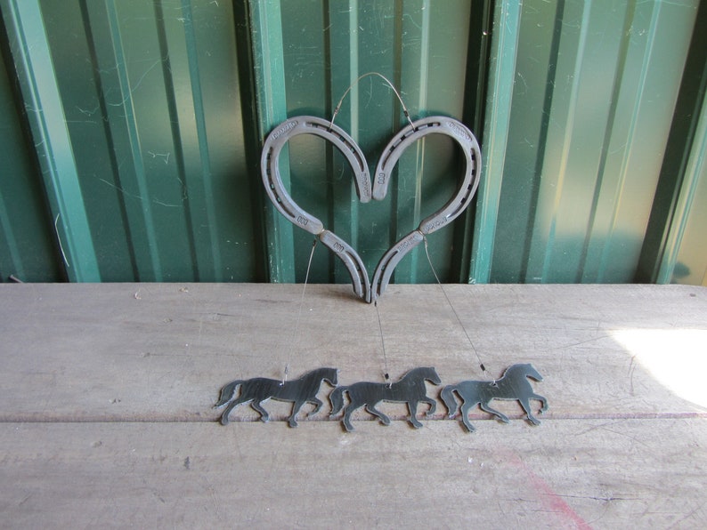 Horseshoe Heart Horse Wind Chime Outdoor & Gardening Home & Living