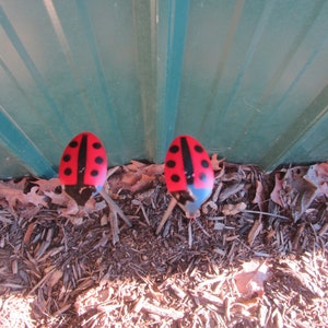 Ladybug Garden Stakes pair image 1