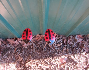 Ladybug Garden Stakes (pair)