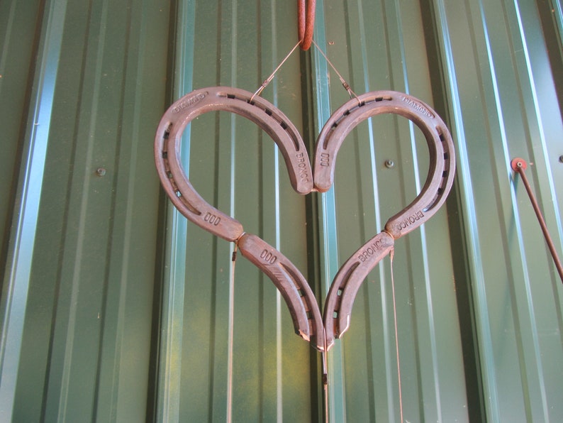 Horseshoe Heart Horse Wind Chime Etsy