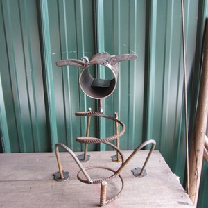 Rustic Metal Dog Sculpture Re purposed and Recycled Metal Art image 5