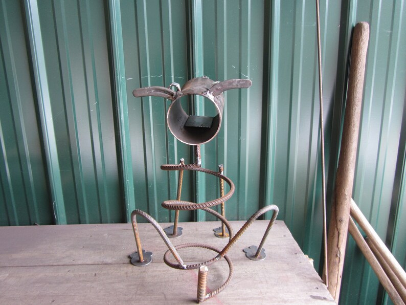 Rustic Metal Dog Sculpture Re purposed and Recycled Metal Art image 5