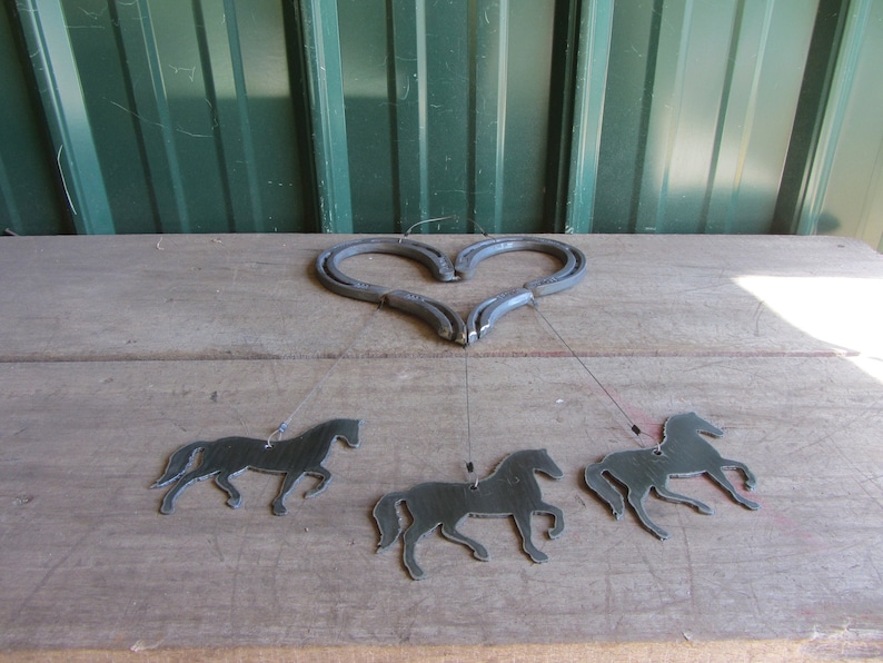 Horseshoe Heart Horse Wind Chime Etsy