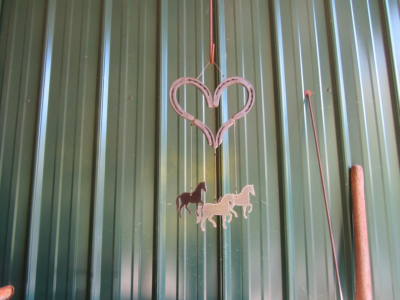 Horseshoe Heart Horse Wind Chime Etsy