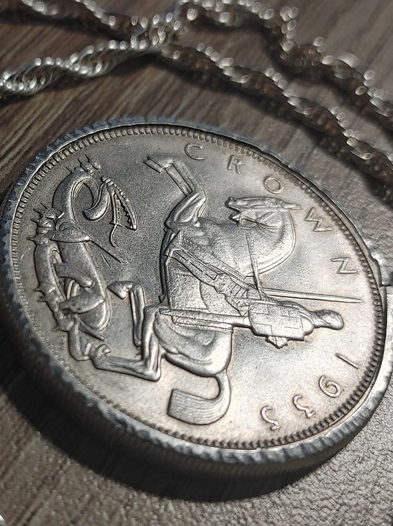 1935 St. George Slays the Dragon, English Silver … - image 3