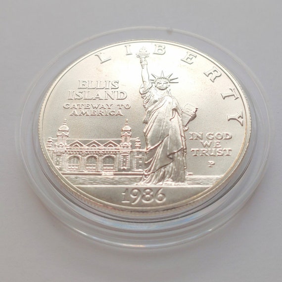 Uncirculated Proof 1986-S San Francisco Mint Ellis Island  Silver Dollar 