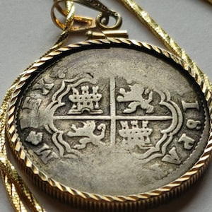 1720s Gulf Shores Ocean salvage Spanish .896 Silver 2 Reale silver treasure pendant, COA & Velvet gift box