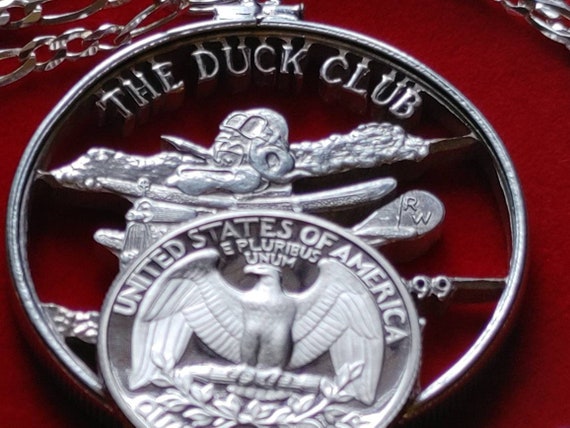 Flying Duck Club aviators biplane  .999 silver co… - image 10