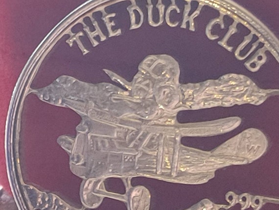 Flying Duck Club aviators biplane  .999 silver co… - image 7