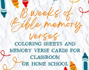 Pagine da colorare con versetti della Bibbia e schede di memoria: scuola domenicale, istruzione parentale (download PDF)