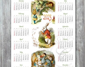 Alice in Wonderland Wall Calendar - Etsy