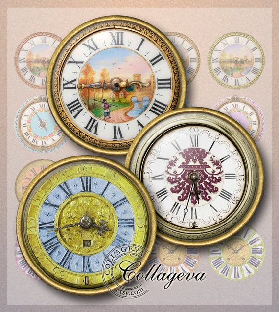 Colorful Watches Digital Collage Sheet