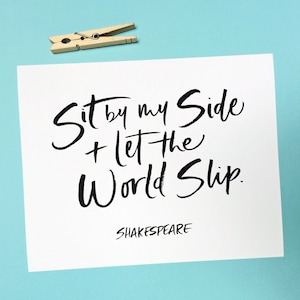 Shakespeare Quote, Brush Lettering Art