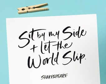 Shakespeare Quote, Brush Lettering Art