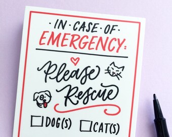 Emergency Pet Door Sign