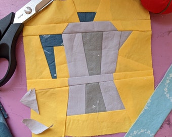 FPP Moka Pot Paper Piecing Pattern