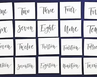 Printable Calligraphy Table Numbers