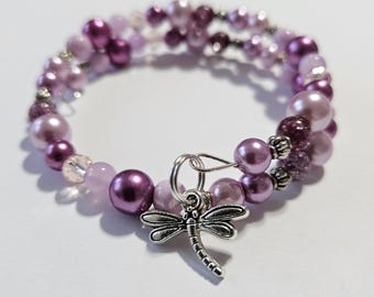 Dragonfly Bracelet, Dragonfly Charm, Dragonfly Jewelry, Beaded Bracelet, Transformation Jewelry, Inspirational Gift, Motivational Gift