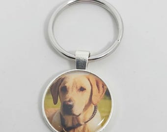 Dog Photo Keychain, 2 sided Dog Photo Gift, Dog Mom Gift, Memorial Keychain, Personalized Gift, Picture Key Ring, Fathers Day gift