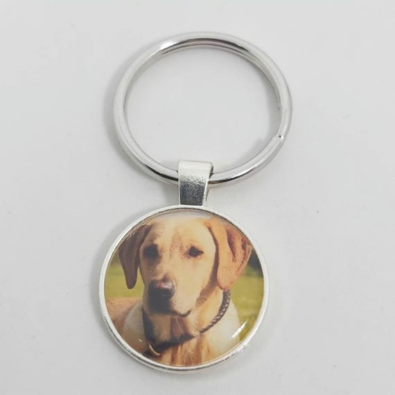Dog Photo Keychain, 2 sided Dog Photo Gift, Dog Mom Gift, Memorial Keychain, Personalized Gift, Picture Key Ring, Fathers Day gift