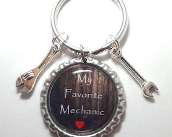 Mechanic Gift, Mechanic Keychain, Custom Keychain, Grampie Gift, Grandpa Birthday, Papa Keychain