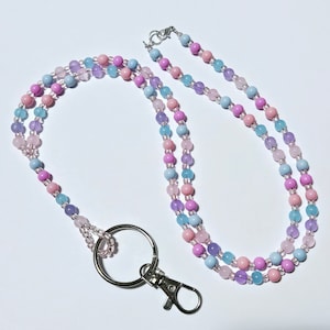 Lanières pastel avec perles, lanières élégantes pour écoliers, porte-badge médical, carte d'étudiant, agent de santé, cadeau pour enseignant, accessoires