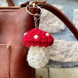 Crochet Mushroom Keychain