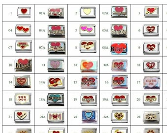 Italian Charm Your Choice - Charms Hearts Stars, Survivor, Mom, Army, Navy, Air Force, Marines  Choose from all Listings  #1