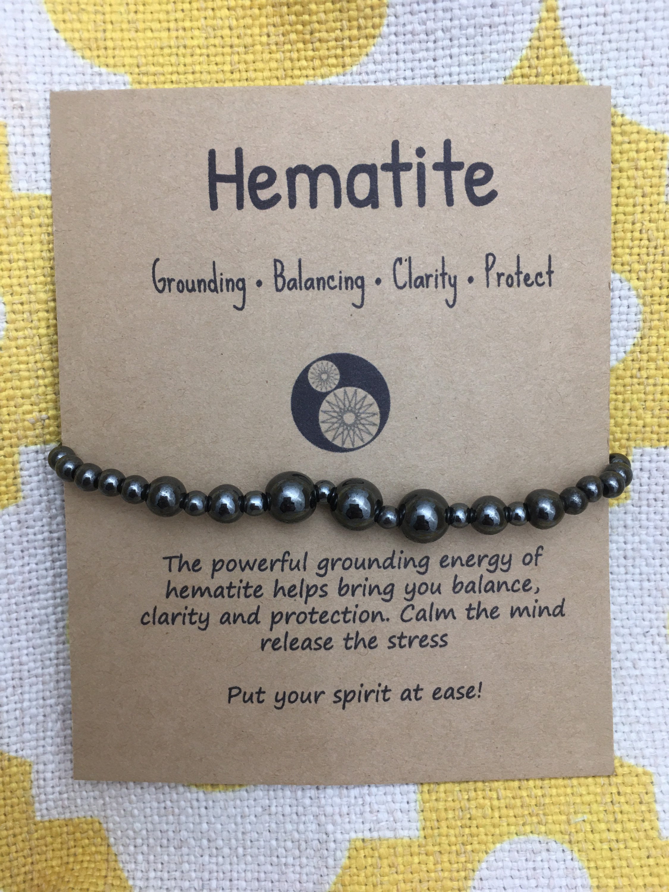 Hematite Stone Ankle Bracelet Healing Strength Energy Grounding Perso…
