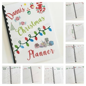Weihnachtsplaner, Weihnachtsveranstalter, Geschenkliste, Lebensmittel-Planer, Weihnachtskarte Liste, Veranstalter, Planung Weihnachten, personalisierte Weihnachtsbuch