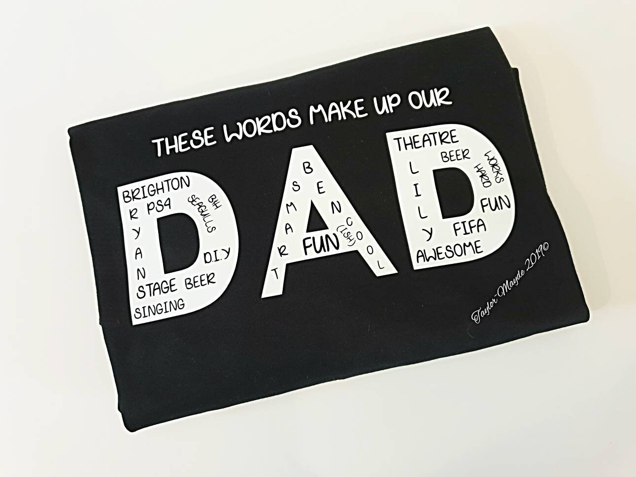 Image of Personalised Dad Tshirt, Custom Father's Tee, Personalised Father's Day Gifts For Dads, Men's Tshirt Dad