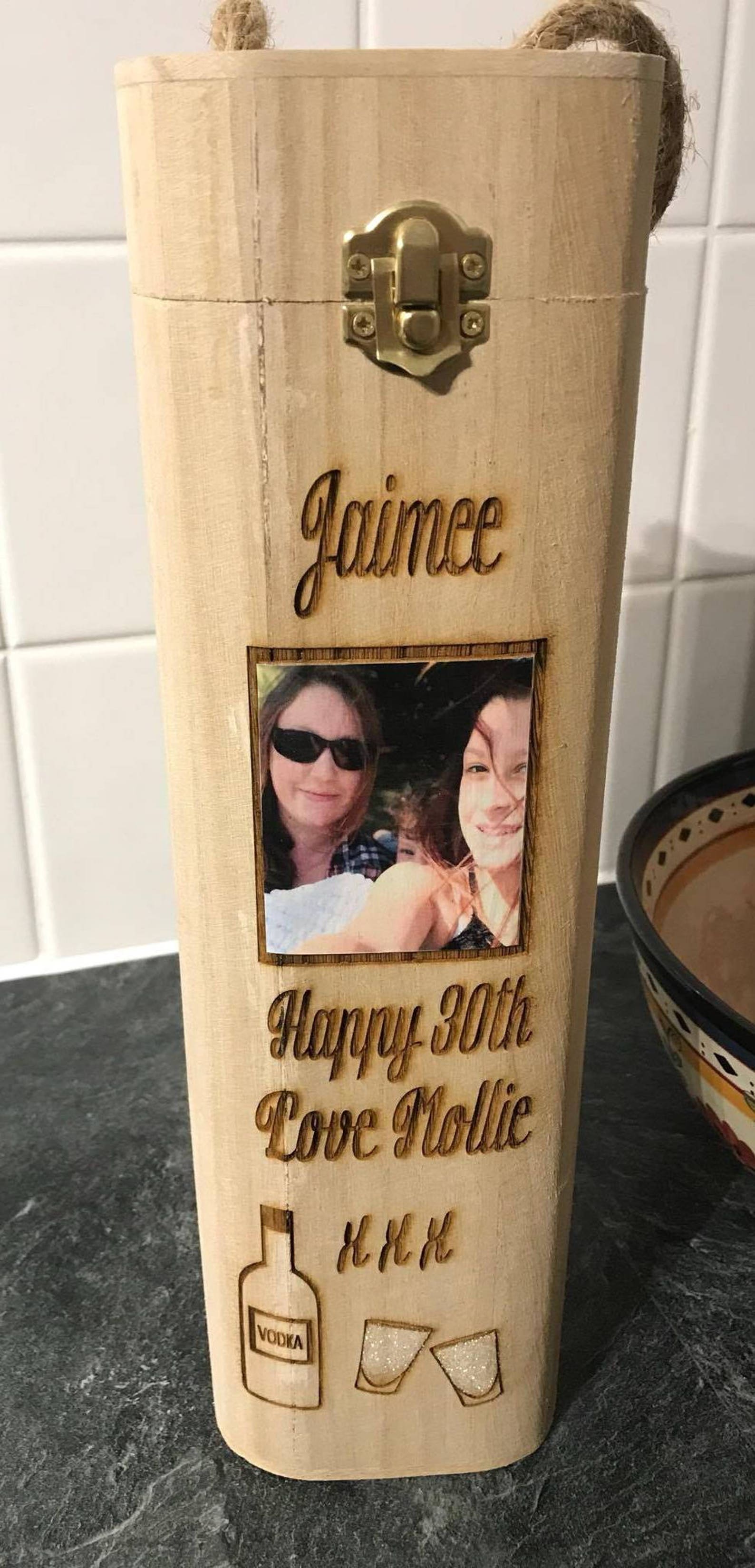 Booze Box Wooden Wine Box, Personalised Wine Holder, Wine Lover Gift, Bespoke ...