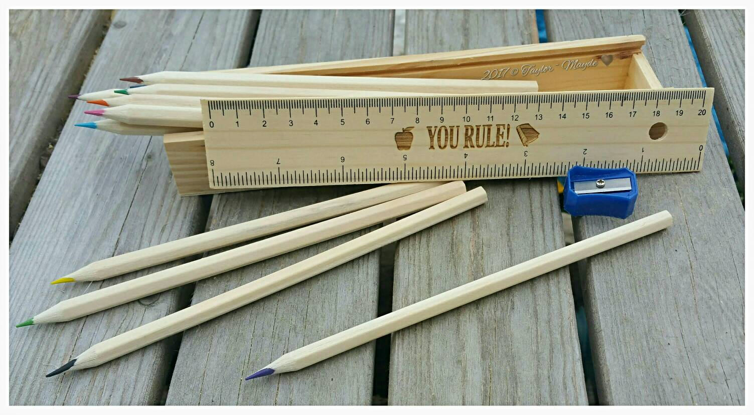 Wooden pencil case vintage style back to school Etsy