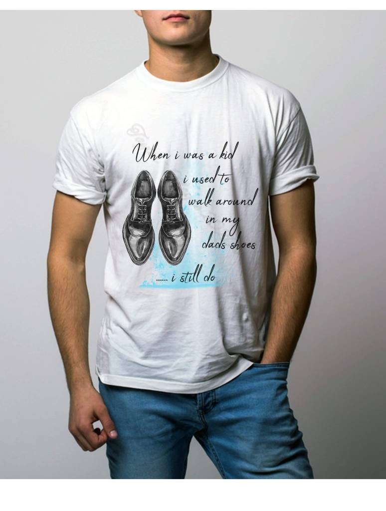 Image of Father's Day Tshirt, Custom Father's Tee, Tshirt For Dad's, Sentimental Dad Gifts, New Dads, Dads Shoes, Gifts Dad