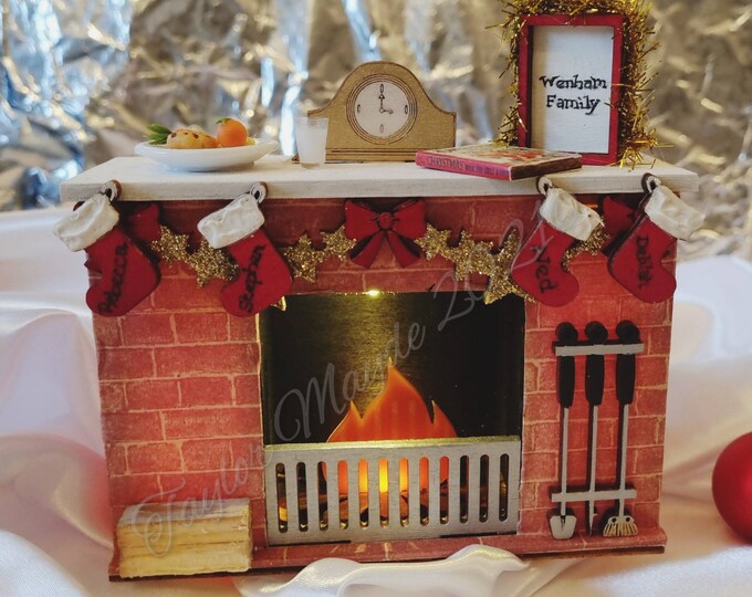 Christmas Fireplace Ornament Personalised Stockings Etsy
