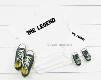 The legend tshirt, The legacy tshirt, tshirt for dad's, dad the legend, new dad, matching dad and child tshirts, father's day tshirt gift,