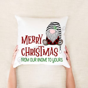 Christmas cushion, Christmas gifts, gifts for xmas, personalised cushion, Christmas pillow gift, custom gifts, Christmas gnome cushion,