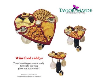 Wine glass caddy holder, valentines day gifts, cheese and wine board, charcuterie board, birthday  gift, wine gift ideas, prosseco gift,