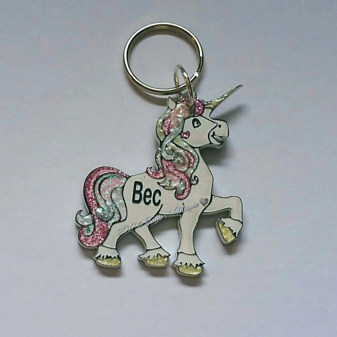 Unicorn Personalised Keychain Magical Keyring Rainbow Key Etsy UK